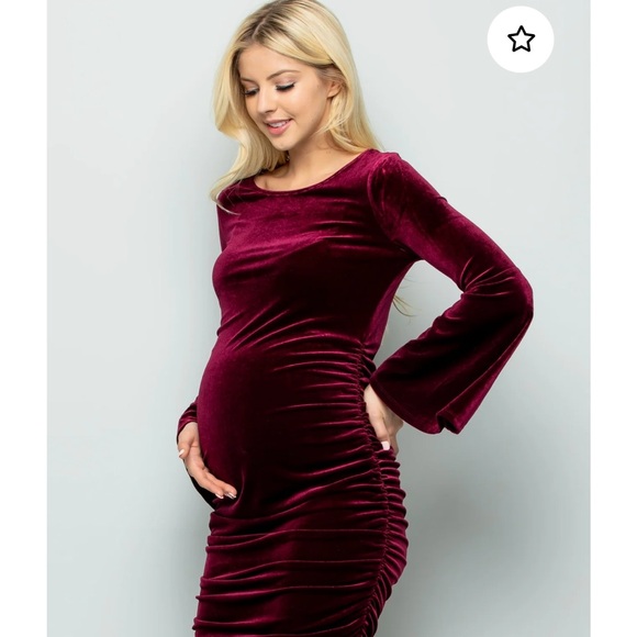 Rosie Velvet Bell Sleeve Bodycon Dress - Picture 6 of 9